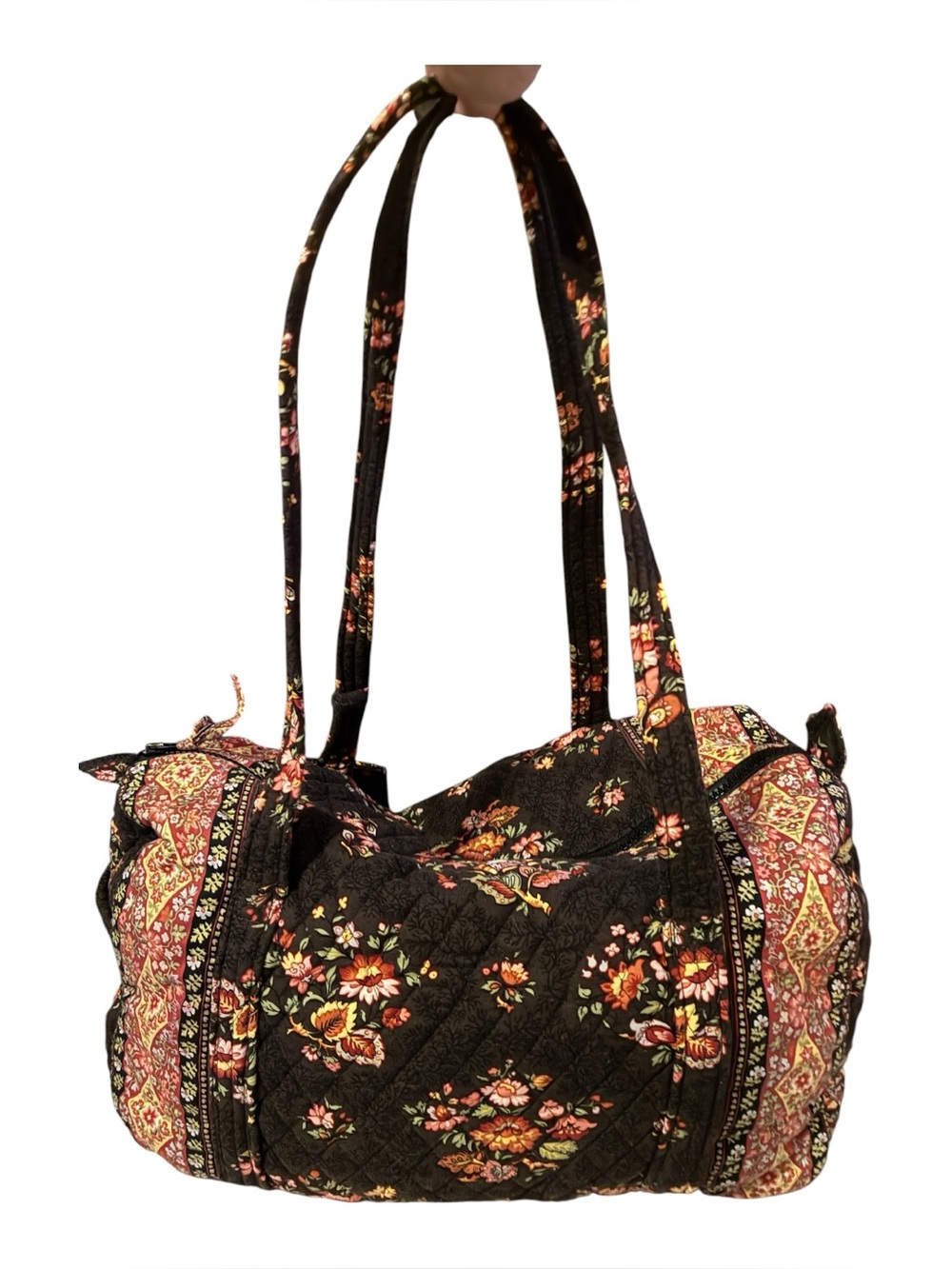 EUC VERA BRADLEY RARE AND HTF “CHOCOLAT” MEDIUM DUFFEL BAG